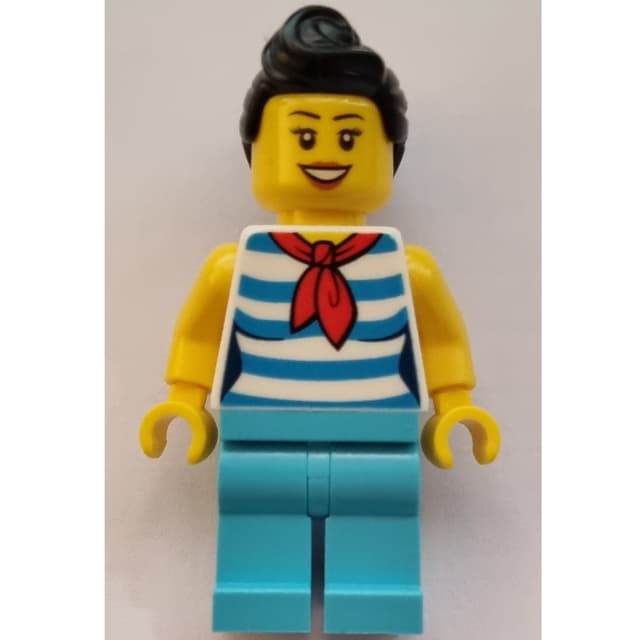 White Torso, Medium Azure Legs, Black Hair