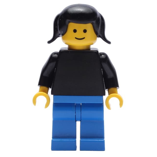 Woman, Plain Black Torso, Blue Legs, Black Hair