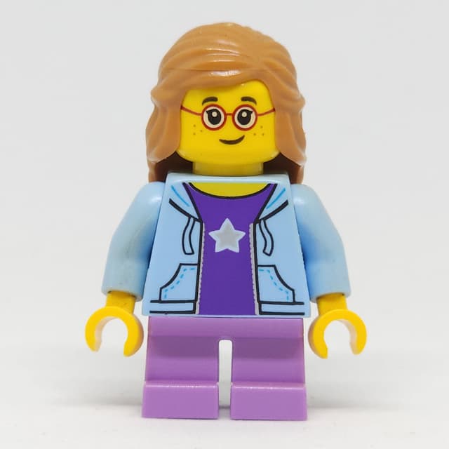 Kid, Bright Light Blue Torso, Medium Lavender Legs, Medium Nougat Hair
