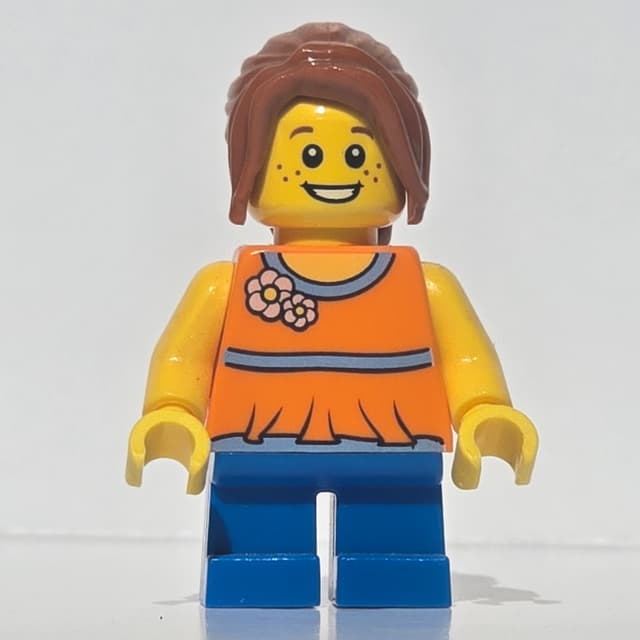 Kid - Orange Torso, Blue Legs, Dark Orange Hair