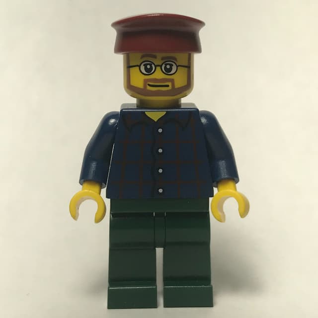 Dark Blue Torso, Dark Green Legs, Dark Red Hat
