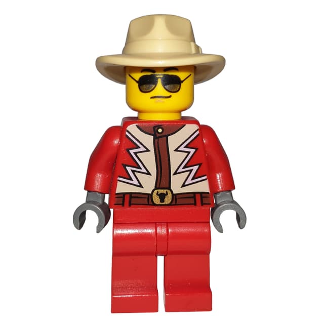 Red Torso, Red Legs, Tan Hat