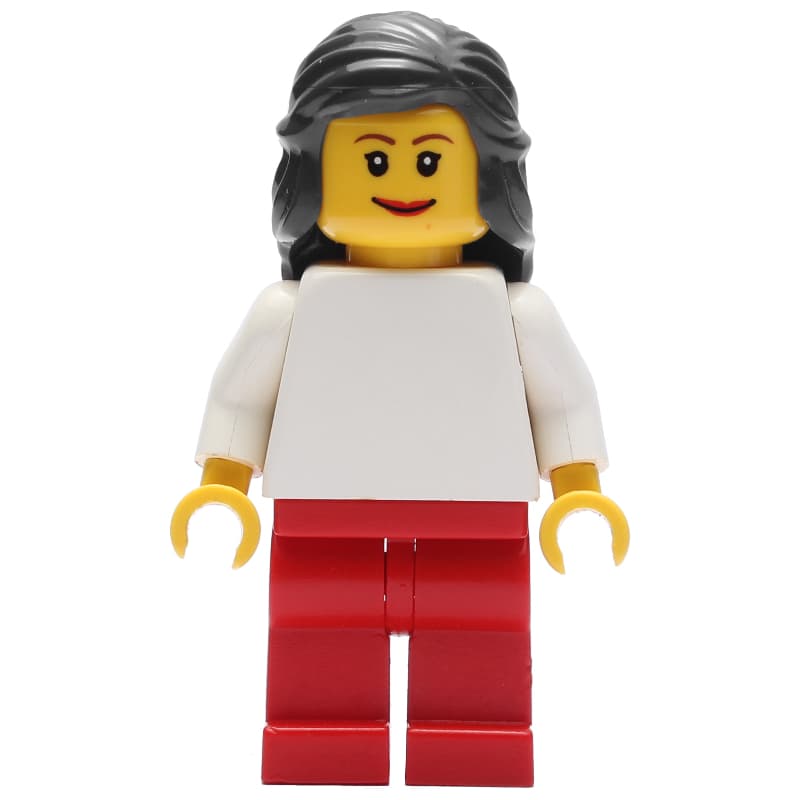White Torso, Red Legs, Black Hair