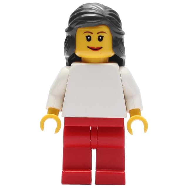 White Torso, Red Legs, Black Hair