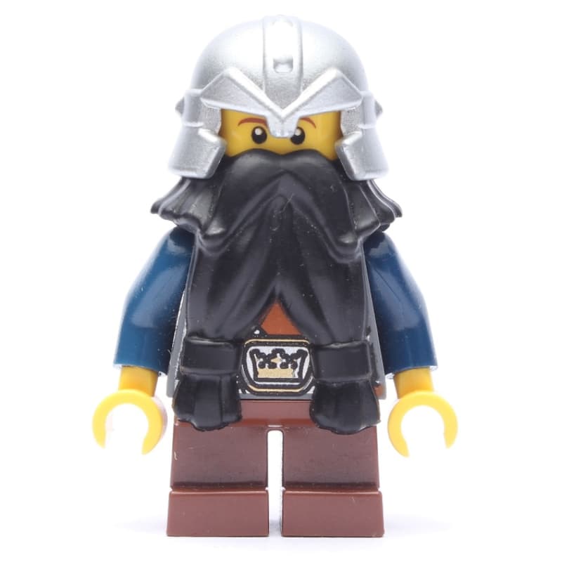 Dwarf, Black Beard, Metallic Silver Helmet