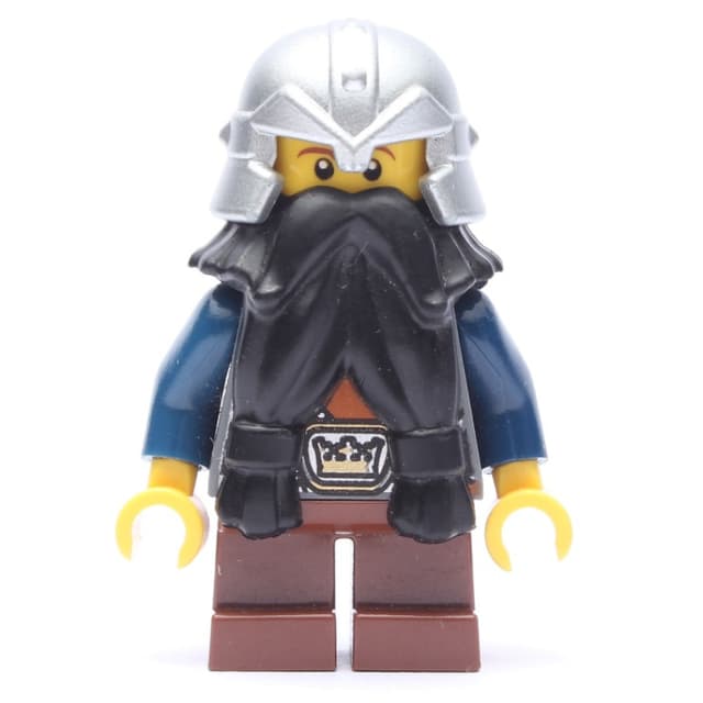 Dwarf, Black Beard, Metallic Silver Helmet
