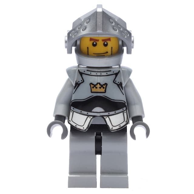 Knight, Gray, Armor, Helmet with Visor, Cheek Lines