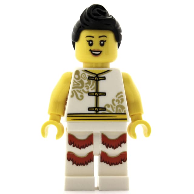 Woman, White Robes with Ties, White Legs, Black Hair