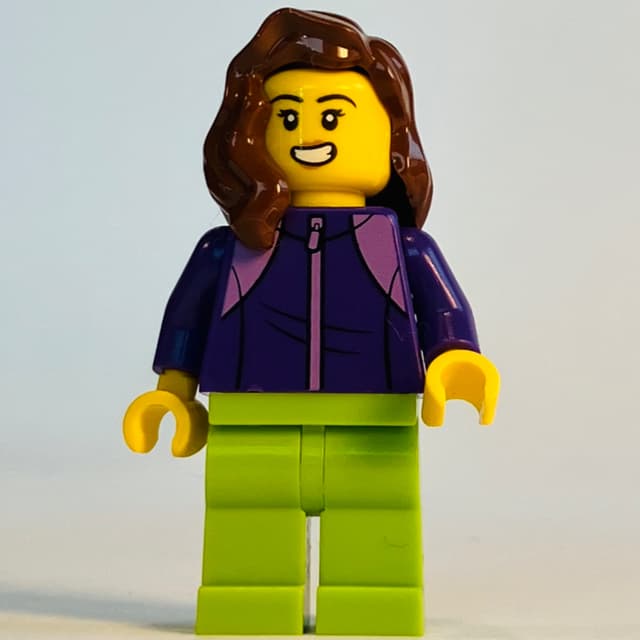 Dark Purple Torso, Lime Legs, Reddish Brown Hair