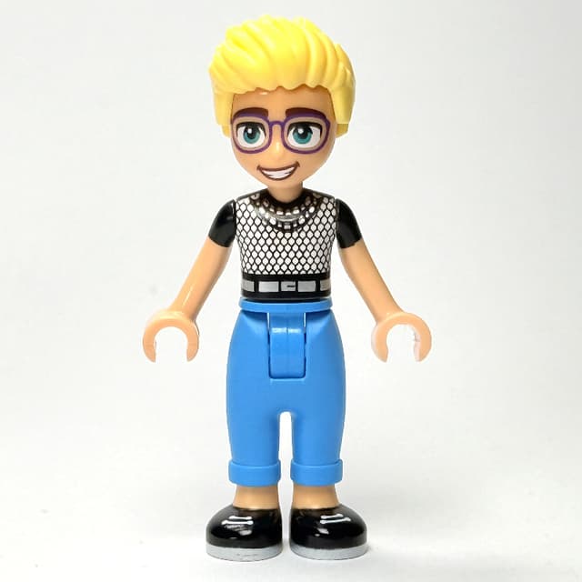 Olly - Chainmail Print Shirt, Dark Azure Pants