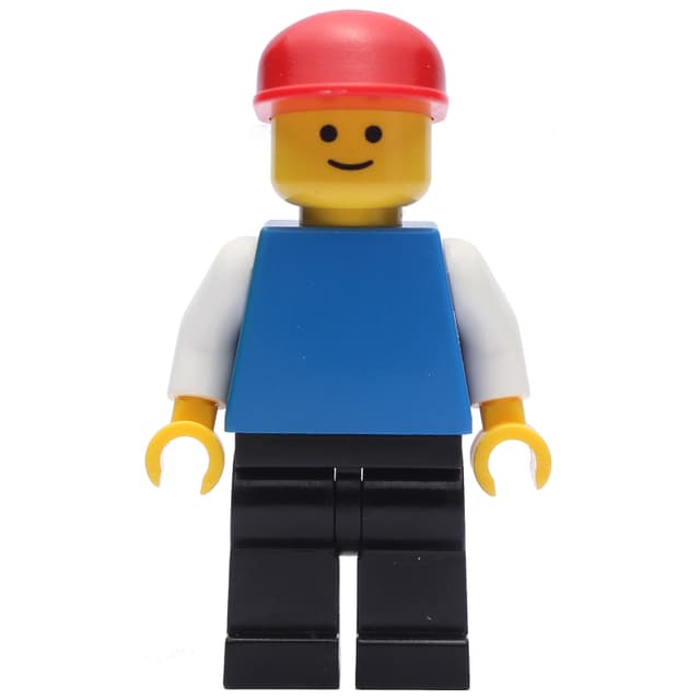 Blue Torso, Black Legs, Red Cap