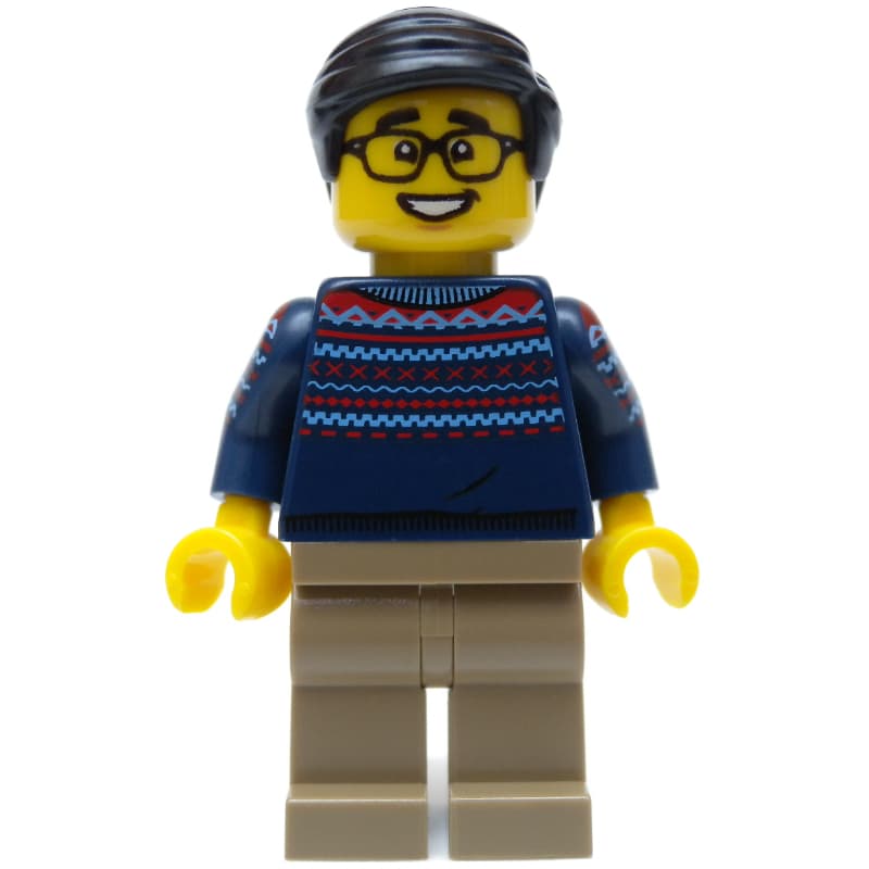 Dark Blue Torso, Tan Legs, Black Hair