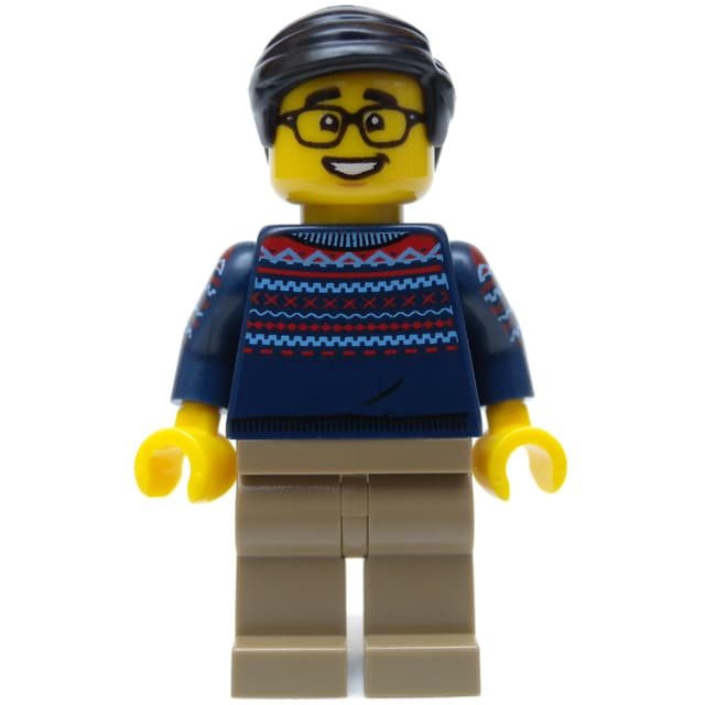 Dark Blue Torso, Tan Legs, Black Hair