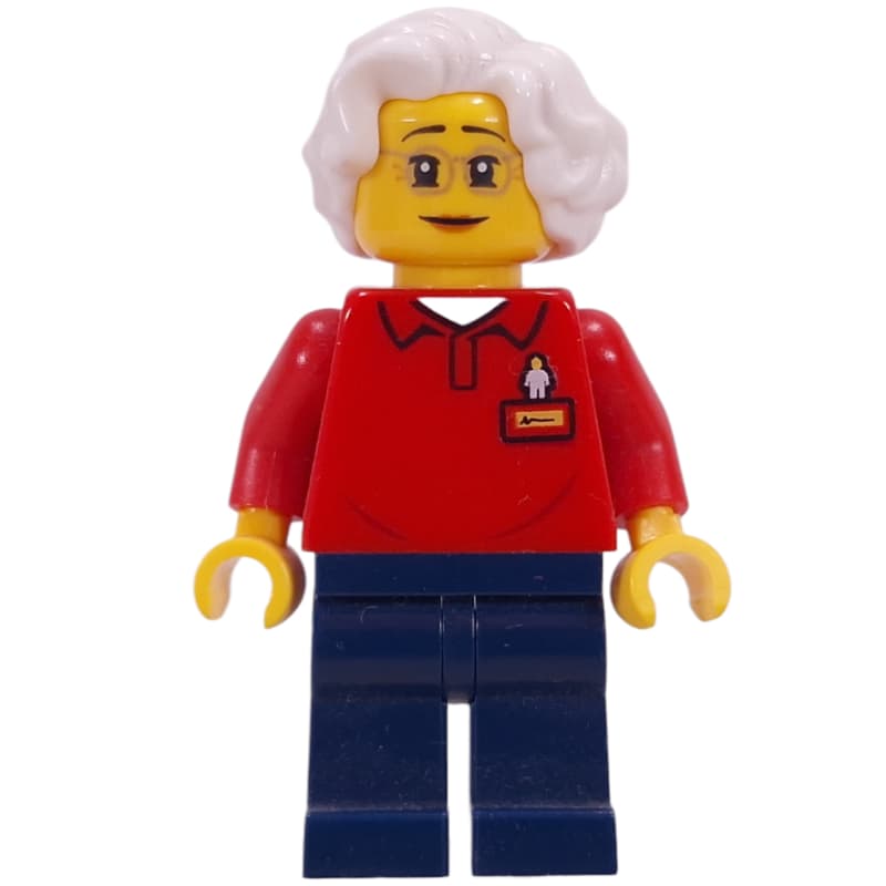 Red Torso, Dark Blue Legs, White Hair