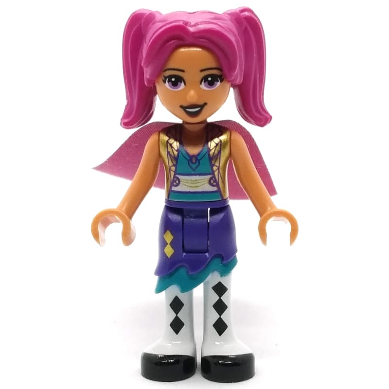Camila - Gold Jacket, Dark Purple Skirt, Magenta Hair, Cape