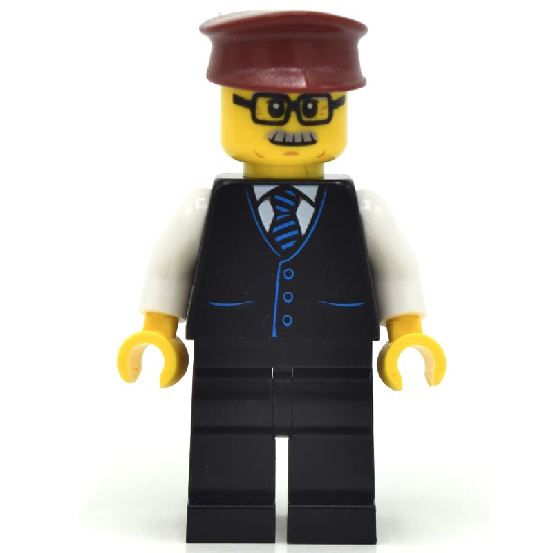 Train Driver, Black Suit, Dark Red Hat
