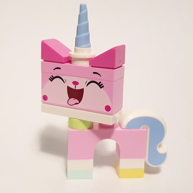 Unikitty, Light Aqua Foot, Closed Eyes, Tongue Sticking Out