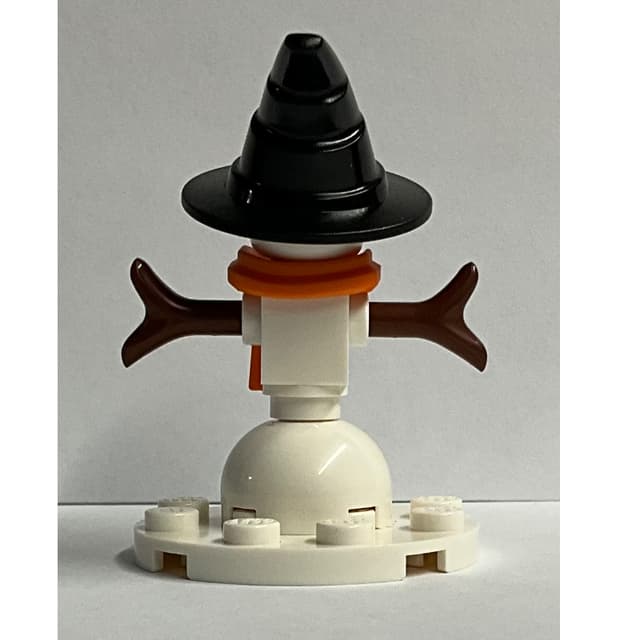 Snowman - Orange Scarf, Witch Hat