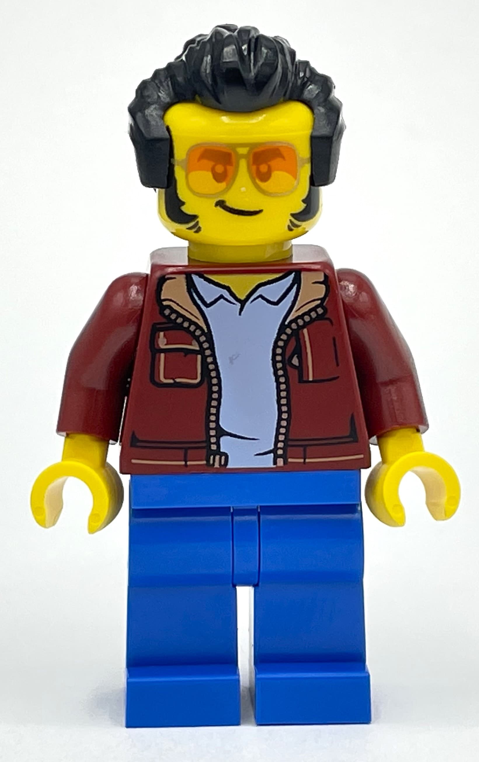 Dark Red Torso, Blue Legs, Black Hair