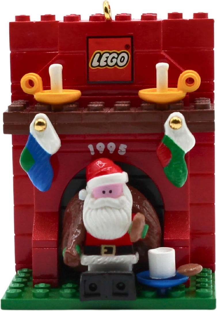 Hallmark Keepsake Christmas Tree Ornament - 1995 Fireplace with Santa