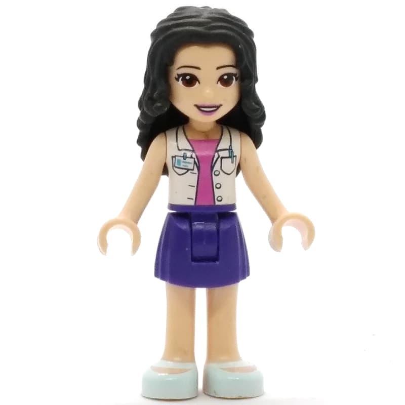 Emma - White Jacket, Dark Purple Skirt
