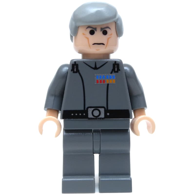 Grand Moff Wilhuff Tarkin, Dark Bluish Gray, Smooth Hair