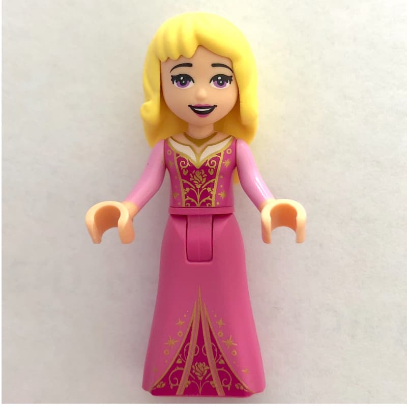 Aurora - Dark Pink Dress, Pearl Gold Decoration