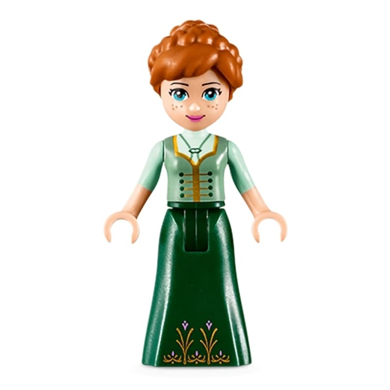Anna - Sand Green and Dark Green Dress, Closed Mouth