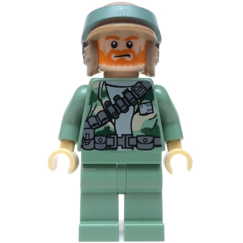 Rebel Trooper in Endor Uniform, Sand Green Legs, Dark Orange Beard