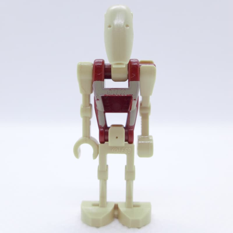 Battle Droid Security, Dark Red Torso with Tan Print, One Bent Arm, One Straight Arm