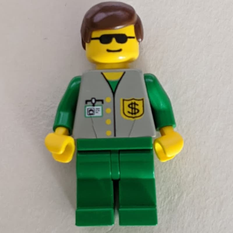 Bank Employee - Gray Vest, Green Legs, Sunglasses