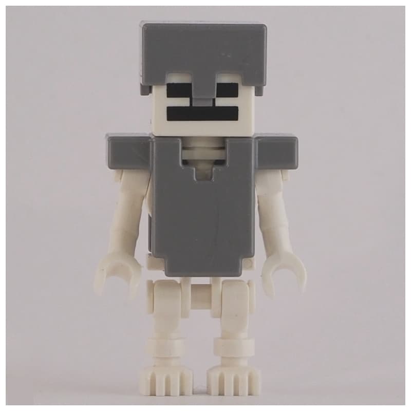 Skeleton, Square Skull, Flat Silver Helmet and Armor