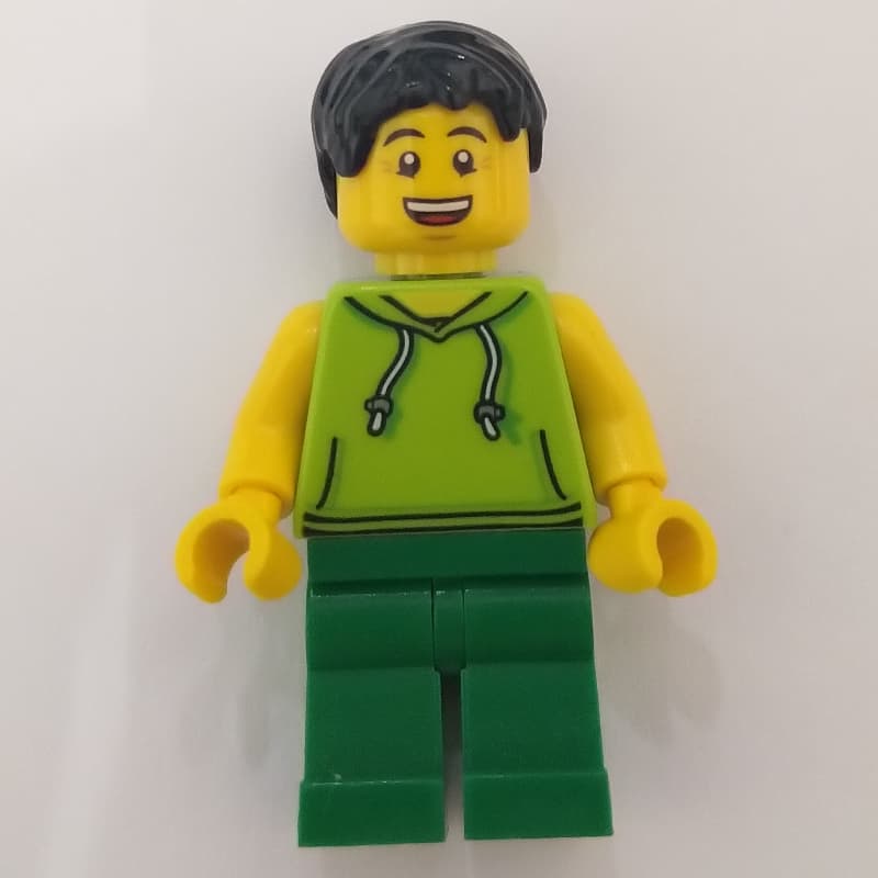 Lime Torso, Green Legs, Black Hair