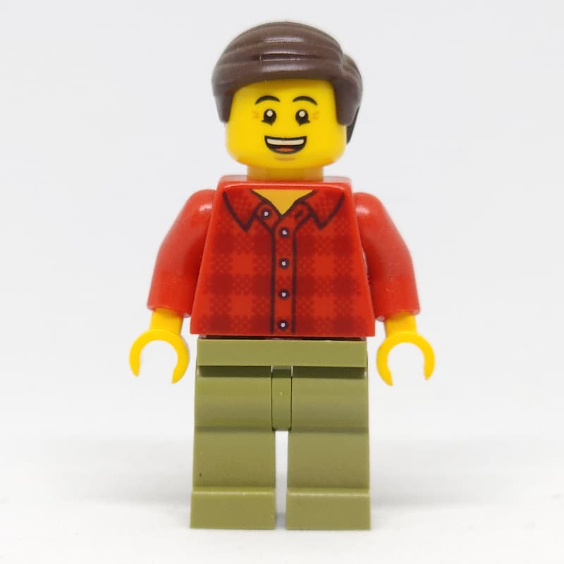Red Torso, Olive Green Legs, Dark Brown Hair
