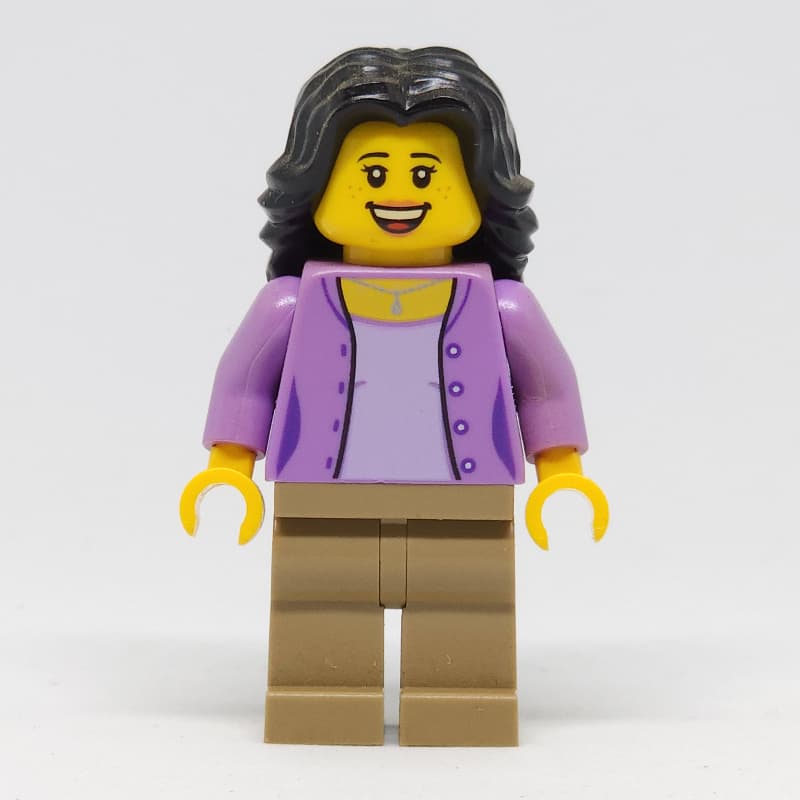 Lavender Torso, Dark Tan Legs, Black Hair
