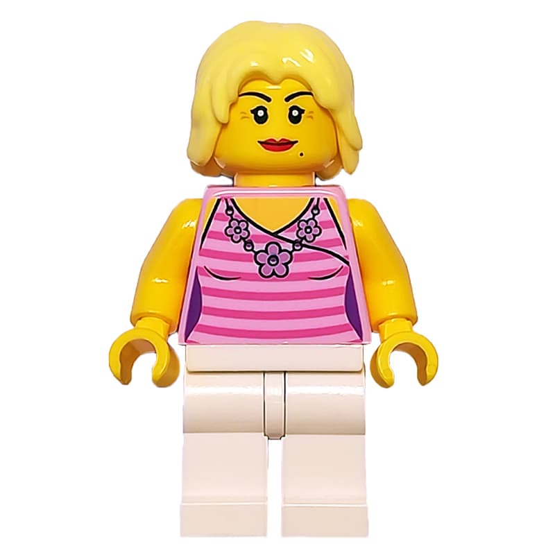 Bright Pink Torso, White Legs, Bright Light Yellow Hair