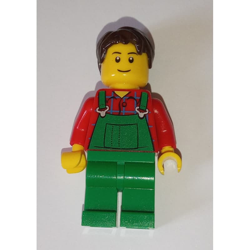 Red Torso, Green Overall, Dark Brown Hair
