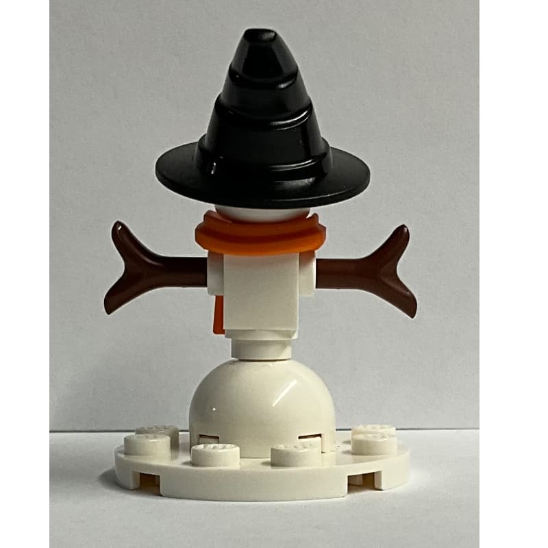 Snowman - Orange Scarf, Witch Hat